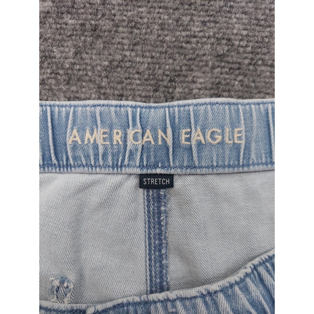 American Eagle Jeans Womens XL Blue Low Rise Ultra Wide Leg Drawstring Pull On - Picture 3 of 13